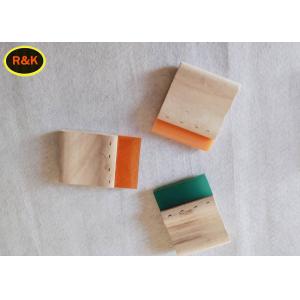 Yellow Screen Printing Squeegee Blades Wooden Handle 75A 40cm Length