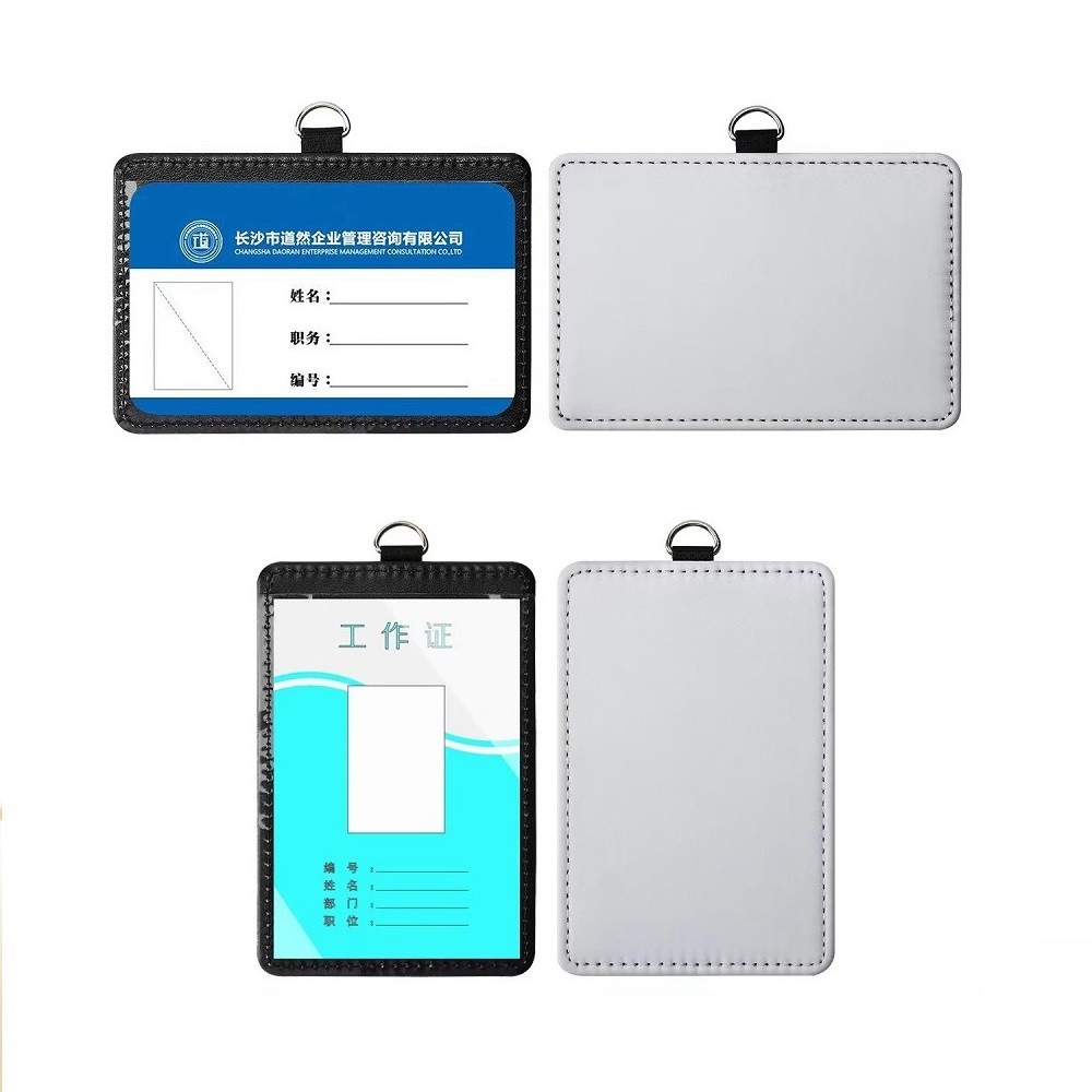China DIY Design Work ID Card Holder Customized Logo Business Card Protector Sublimation Name Badge Blanks Card Holder on sale
