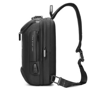 Lightweight Large Black Mens Sling Bag Guard Against Theft Durable