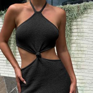 Holiday Leisure Sexy Women Dresses , 135cm Womens Halter Neck Dresses