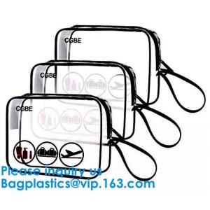China Hot 3pcs Clear Cosmetic Toiletry PVC Travel Wash Mak,Organizer Purse Necessary Mesh Cosmetic Bag Women Make Up Bag Makeu on sale