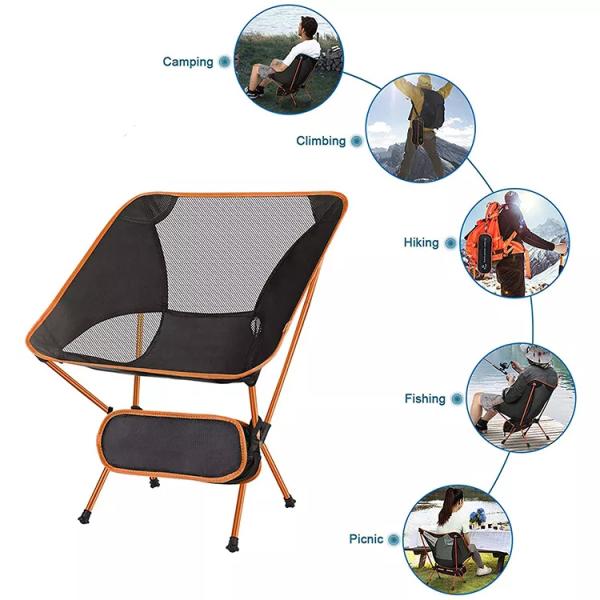 Outdoor Lightweight Aluminium Folding Beach Moon Chair for Picnic Fishing Camping