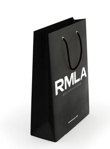 Buy Black Color Gloss Lamination Logo Embossing Custom Printing Paper Shopping Bags with PP Rope Handle at wholesale prices