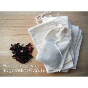Wood color Double Drawstring Cotton Muslin Bags Favor Bags Jewelry Pouch