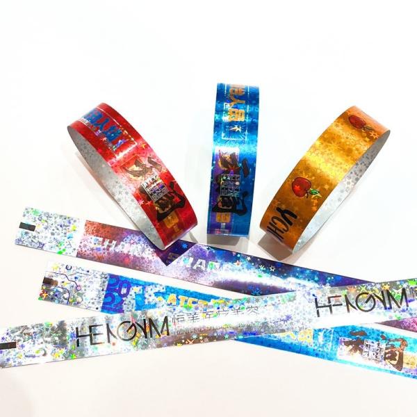 Buy Adjustable Waterproof Tyvek Paper Wristbands With Custom Logo Printing at wholesale prices