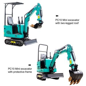 PC10 Euro5 Hightop Mini Excavator Machine With Roll Over Protection System