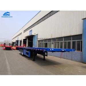 3 Axles Semi 3mm Flatbed Container Trailer Mechanical Suspension