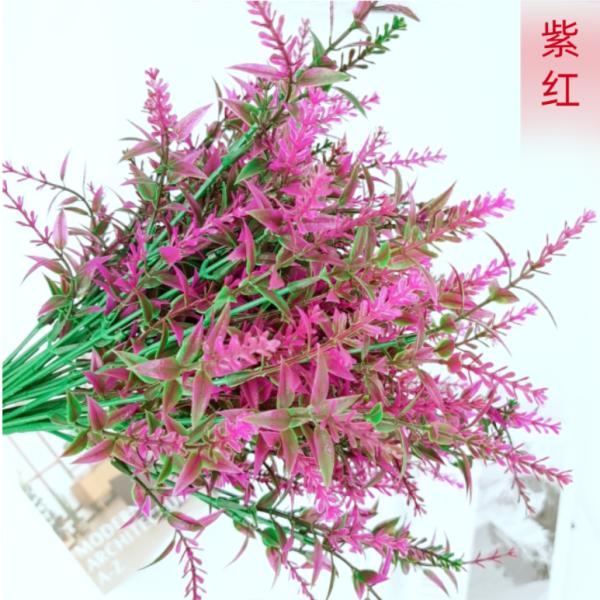 34cm Length Artificial Lavender Flower 7 Forks With Iron Wire
