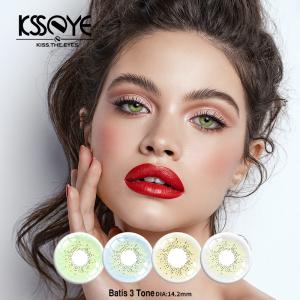 Real Looking Tri Color Contact Lenses Most Natural Colored 14.2mm