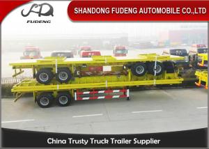 China 3 Axle 40 Ton Flatbed Container Trailer 40 Feet Semi Trailer With Bogie Axle on sale