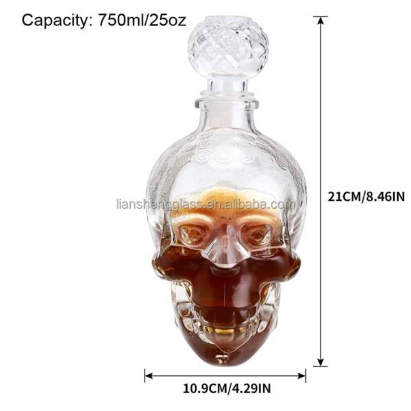 Whisky Vodka Party Decoration Clear Glass Bottle Decanter with Customized Bottle Color