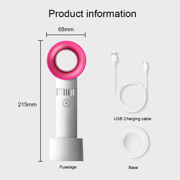 Portable ABS PC Mini USB Charging Handheld Leafless Fan for Desktop Eyelash Blowing