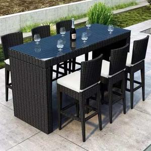 Hotel Restaurant Furniture Outdoor Bistro Bar Table And Chairs PE Rattan
