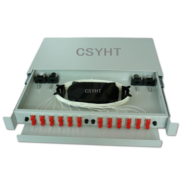 1u 24 Cores Fixed FTTH Fiber Optic Terminal Box 19 Inch Rack Mounted Patch Panel