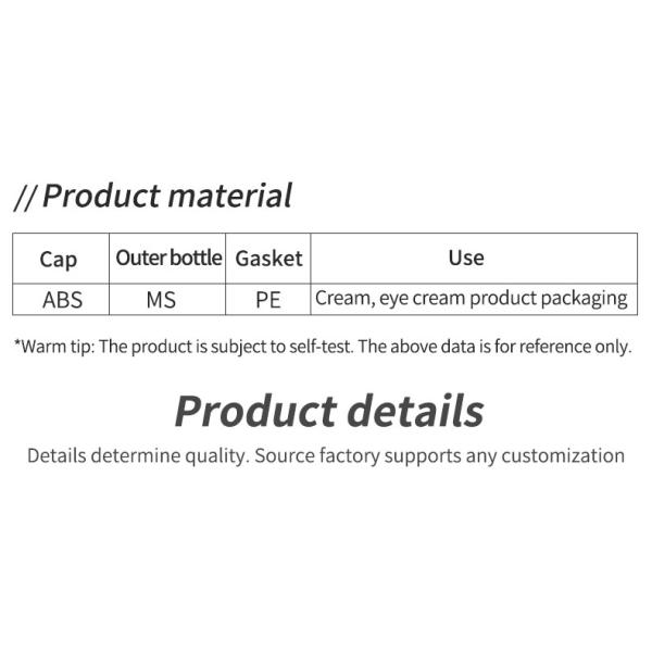 Collar Material Acrylic Double Wall Lotion Jar Round Cap Container for Face Cream and Eye Cream