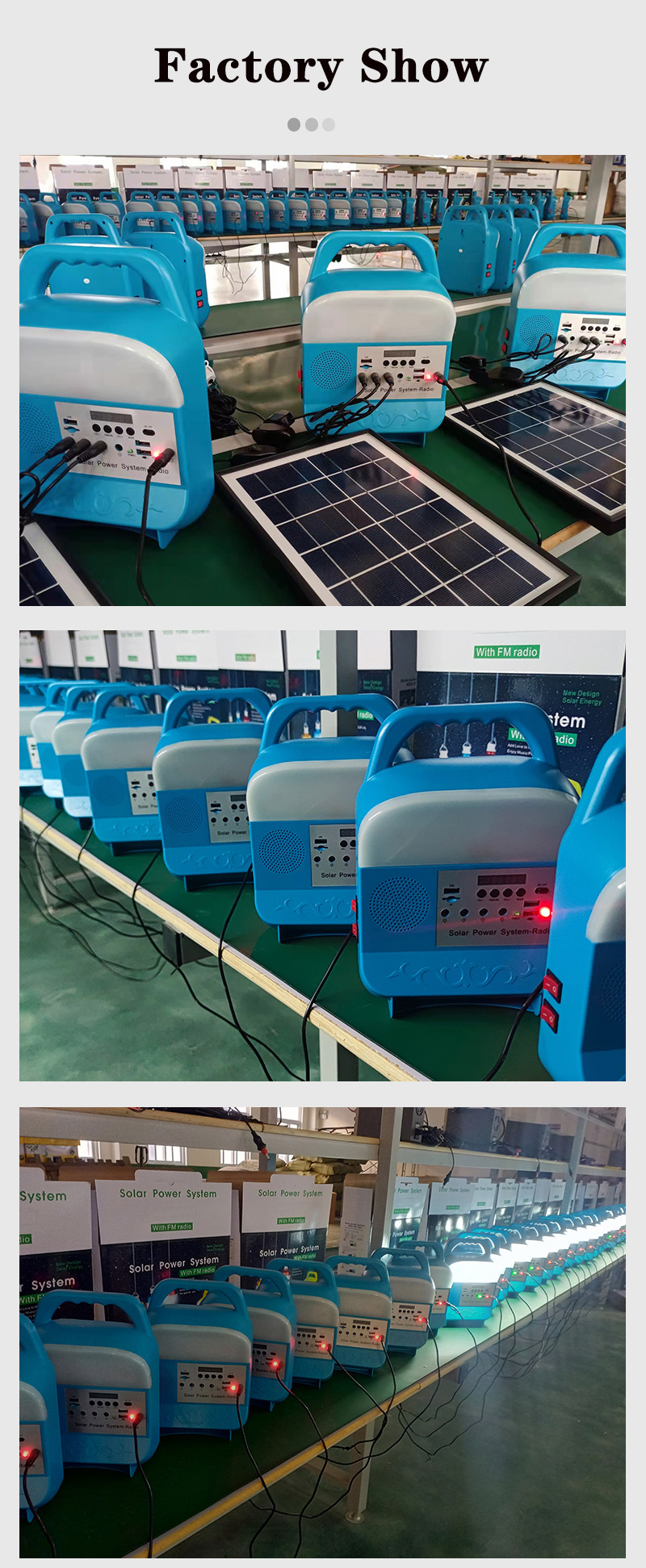 Portable Mini Home Solar Lighting System With FM Radio Outdoor Camping Generator