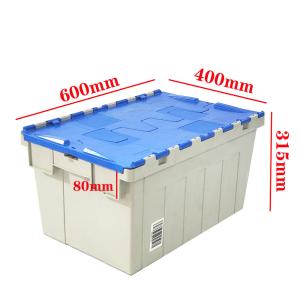 Internal Size 600*400*315mm Attached Lid Container for Easy Stacking and Nesting