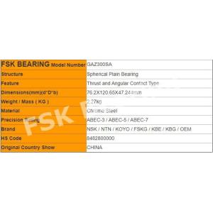 GAZ 300 Spherical Plain Roller Bearing SA Thrust Angular Contact