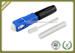 SC /UPC Fiber Fast Connector Hot Melt Type For 0.9mm And 0.25mm Fiber Blue color
