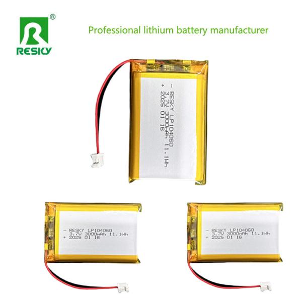 500 Cycles Lipo Battery Pack 104060 3000mAh 33.3wh 3.7V 11.1V