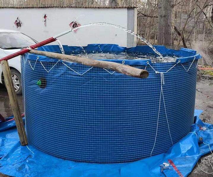 2MM Steel Mesh Tarpaulin Fish Tank And Tarpaulin Fish Farming Round Fish Pond Collapsible Fish Tank