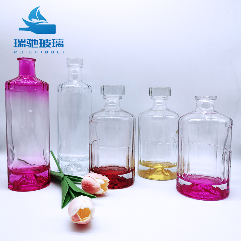 Hot Stamping Surface Handling 500ml 750ml Glass Bottle for Liquor Brandy