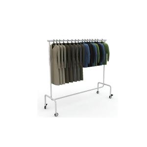 Quality Round Tube Movable Garment Display Stand Chrome Surface Light Duty Simple Style for sale
