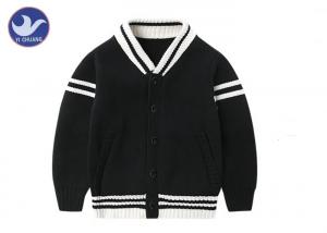 China Anti - wrinkle Kids Sweater Coat With Pockets / Autumn Baseball Uniform on sale