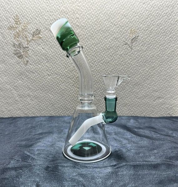 8 Inch Multicolored Recycler Glass Water Bongs 4mm Thickness