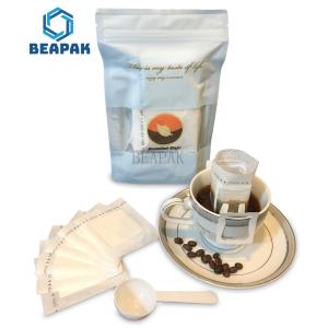 Gravure Printing CPP Drip Coffee Filter Bags Ear Hanging 74*90mm