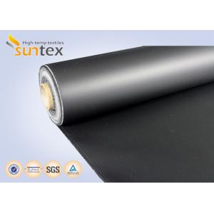 Neoprene Rubber Black Coated Fiberglass Fabric 0.45 mm Thickness