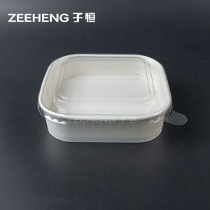 ZEEHENG Square Salad Paper Bowls With Lids1200ml