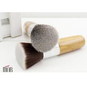 Small Buffer Makeup Brush For Face , Kabuki Bamboo Handle Flat Buffer Brush