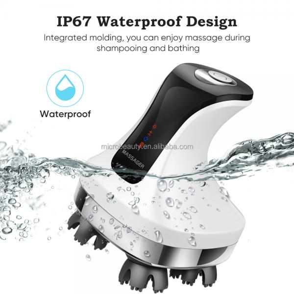 Electric Cordless Hair Scalp Massager With Red Light Therapy Massage Migraine Relief