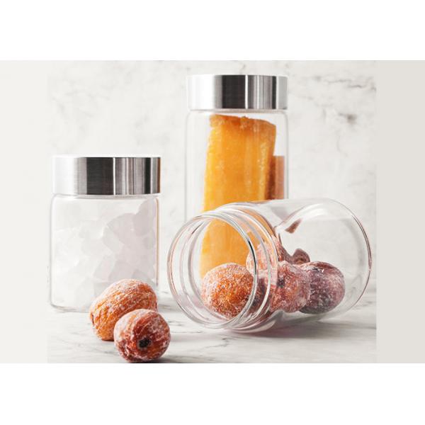 Portable Small Sealable Glass Jars With Lids 180ml 330ml 500ml Cylindrical Shape