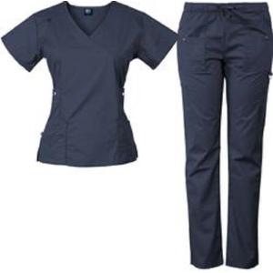factory custom logo solid color scrub top and pants stretch scrub uniform