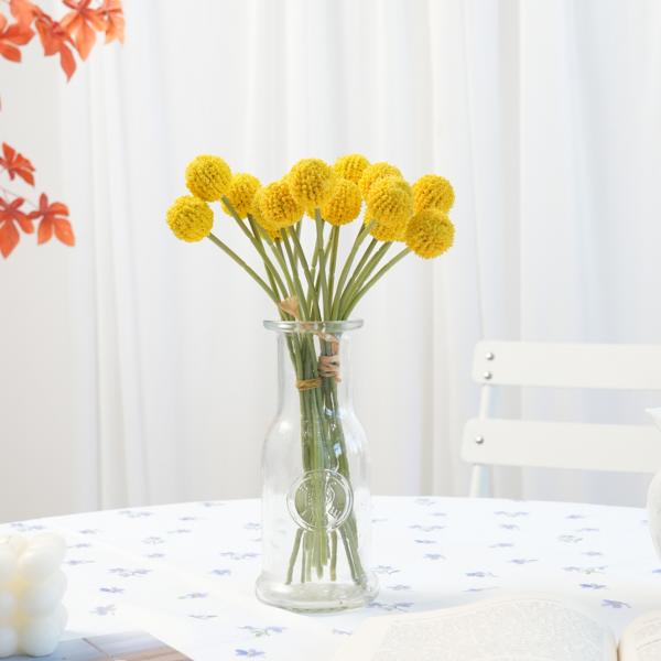 Simulated flowers with a high-end and realistic feel, bundled with golden balls, hotel soft decoration flower materials, cross-border hot selling DIY