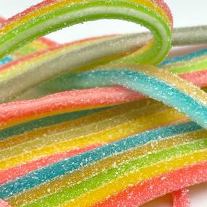 Fruit Flavor Roll Colorful Sour Straws Candy Support Customization