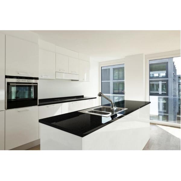 Engineering Artificial Quartz Stone Countertop Worktop Pure Black Color 3000*1400*15mm