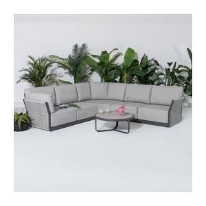 Quality Round Coffee Table and Sofa Set AJUNION Luxury Modern All Weather Fabric for Courtyard for sale