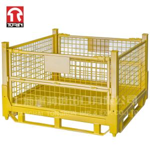 Torin LK01 Folding Semi Open Metal Cage Wire Mesh Pallet Container Metal Pallet