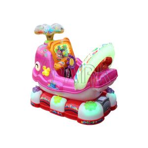 Cute Whale Pink Train Kiddie Ride Machines With Time Controller