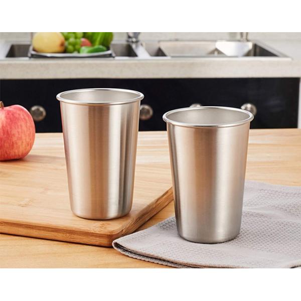 16 Oz Metal Drinking Tumbler Unbreakable Beer Cups None BPA, Metal Shatterproof Stackable Pint Drinking Cups for Adults or Kids