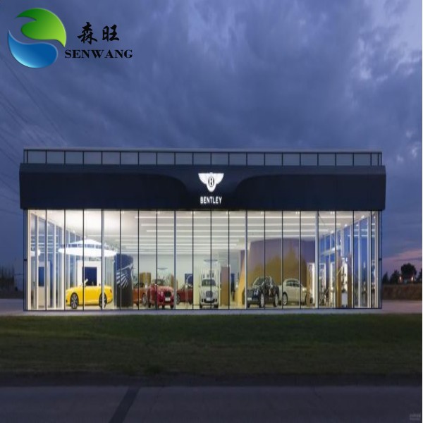 Prefabricated Car Showroom And Warehouse High End Steel Structure Exhibition