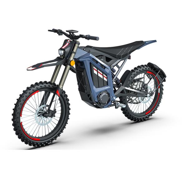 Off-Road Electric Motorcycle with Long Range Battery and Primary Belt Drive Chain