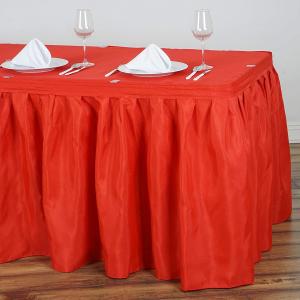 Elegant Disposable Plastic Table Skirts With Built - In Adhesive Line