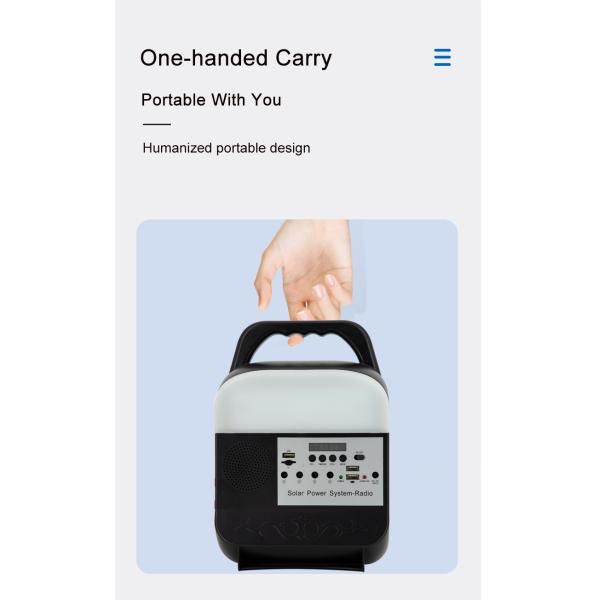 Mini Battery IP65 Solar Home Lighting Panel System 5W DC Storage Power