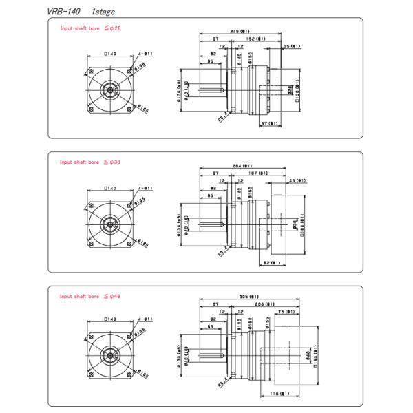 High Precision Shimpo Gearbox Planetary Gear Reducer VRB140 For Robot