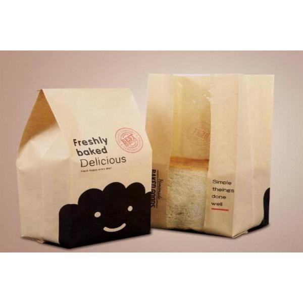 Buy Printed White Or Brown Bakery French Baguette Stand Up Side Gusset Bread  Packaging Bag at wholesale prices