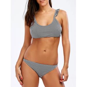 Black striped bikini